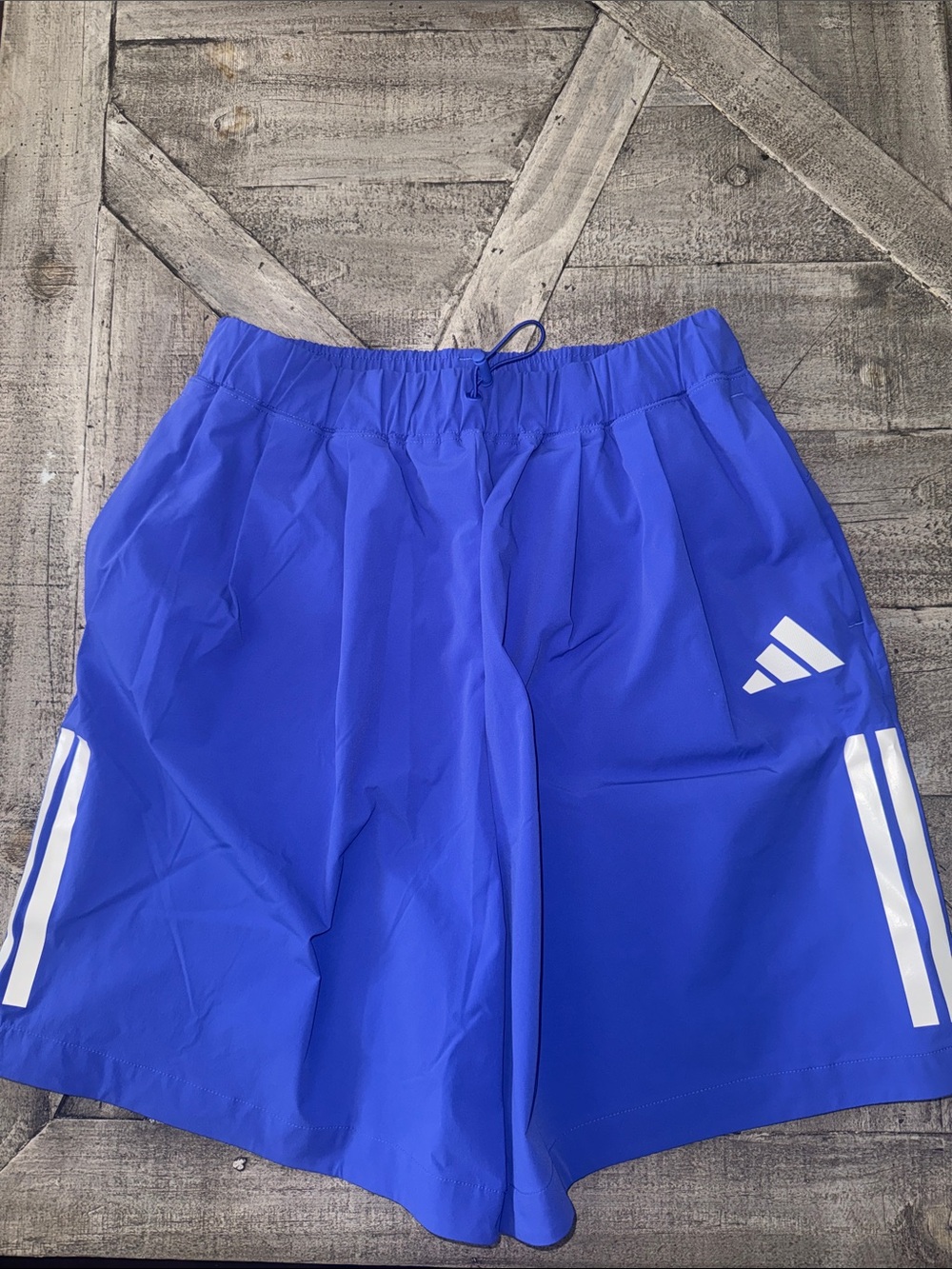 NWT Adidas Women’s Blue Football Soccer Shorts Reflective Stripes NEW